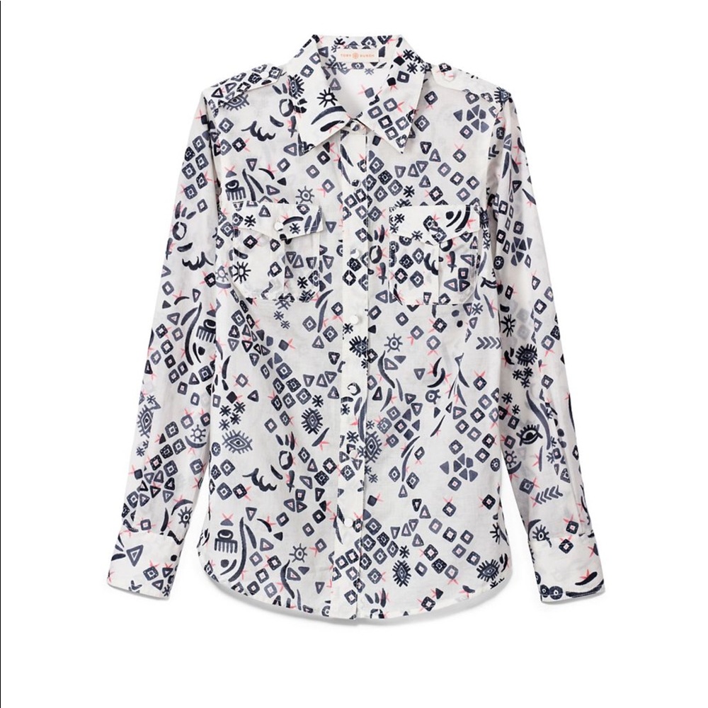 Tory Burch Brigitte blouse in grey size xs